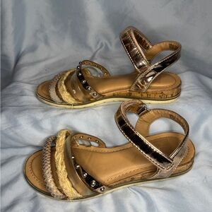 Gold / Rope / Studded Girls Sandals — Size 13